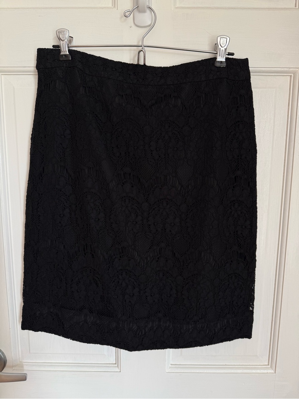 J. Crew Black Lace Pencil Skirt